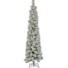 Outlet 7 ft. Pre-Lit Snowy Methow Pencil Slim Tree with LED Lights Slim|Pre-Lit