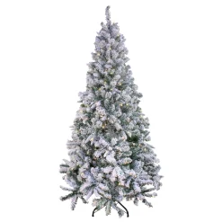 Online 6.5 ft. Pre-Lit Snowy Mixed Pine Tree with Clear Lights Full|Pre-Lit