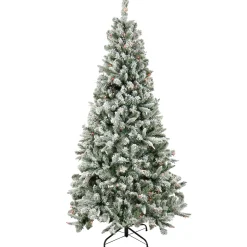 Hot 6.5 ft. Pre-Lit Snowy Mixed Pine Tree with Multicolor Lights Full|Pre-Lit