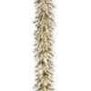 Discount 9 ft. Pre-Lit Snowy Sheffield Spruce Garland with Twinkly LED Lights Pre-Lit Christmas Garlands|7-10 Feet Christmas Garlands