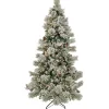 Hot 7.5 ft. Pre-Lit Snowy Yorkshire Tree with Clear Lights Pre-Lit|Full