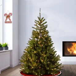 New 6.5 ft. Pre-Lit Topeka Spruce Tree with Clear Lights Full|Pre-Lit