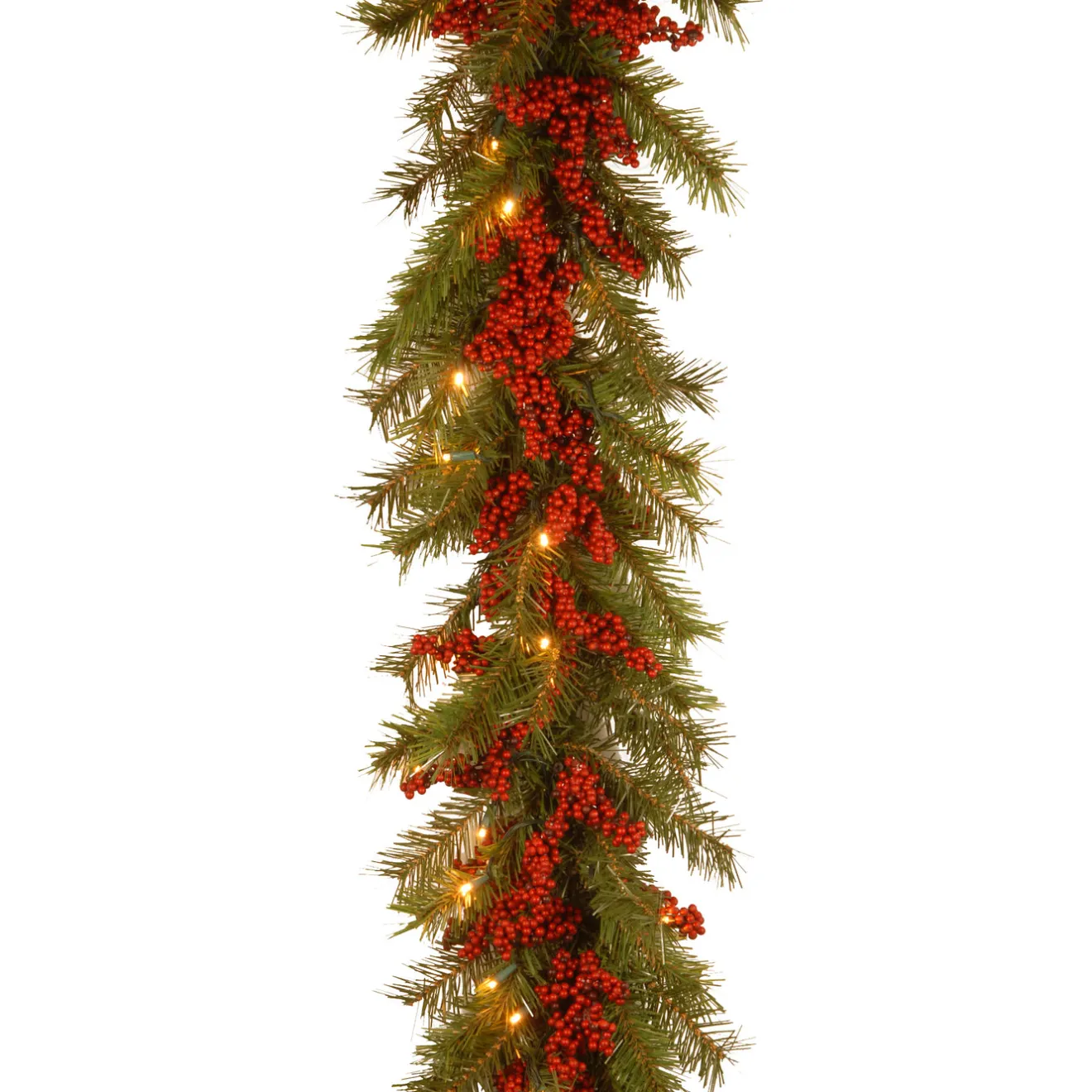 Clearance 9 ft. Pre-Lit Valley Pine Garland with Warm White LED Lights Pre-Lit Christmas Garlands|7-10 Feet Christmas Garlands