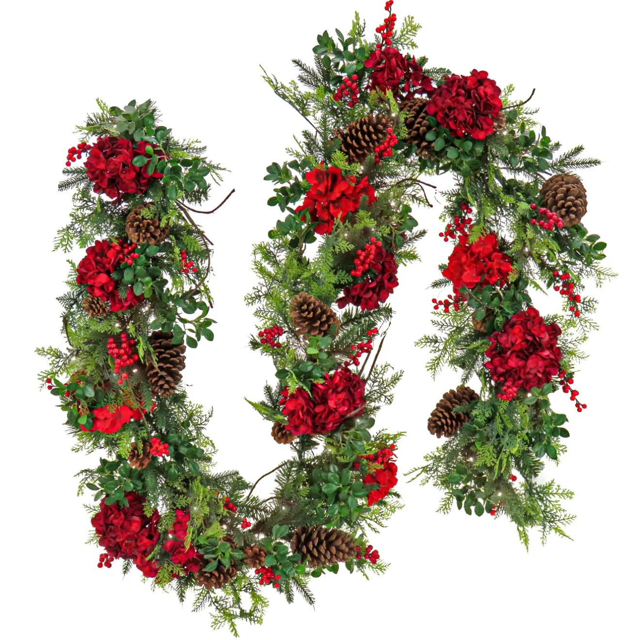 Discount 9 ft. Pre-Lit Vienna Waltz Decorated Garland with LED Lights 7-10 Feet Christmas Garlands