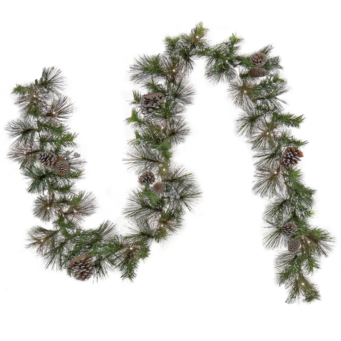 Best 9 ft. Pre-Lit Whitter Pine Garland with LED Lights 7-10 Feet Christmas Garlands