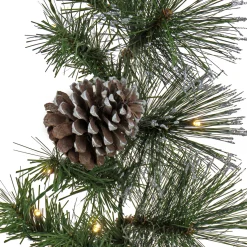 Best 9 ft. Pre-Lit Whitter Pine Garland with LED Lights 7-10 Feet Christmas Garlands