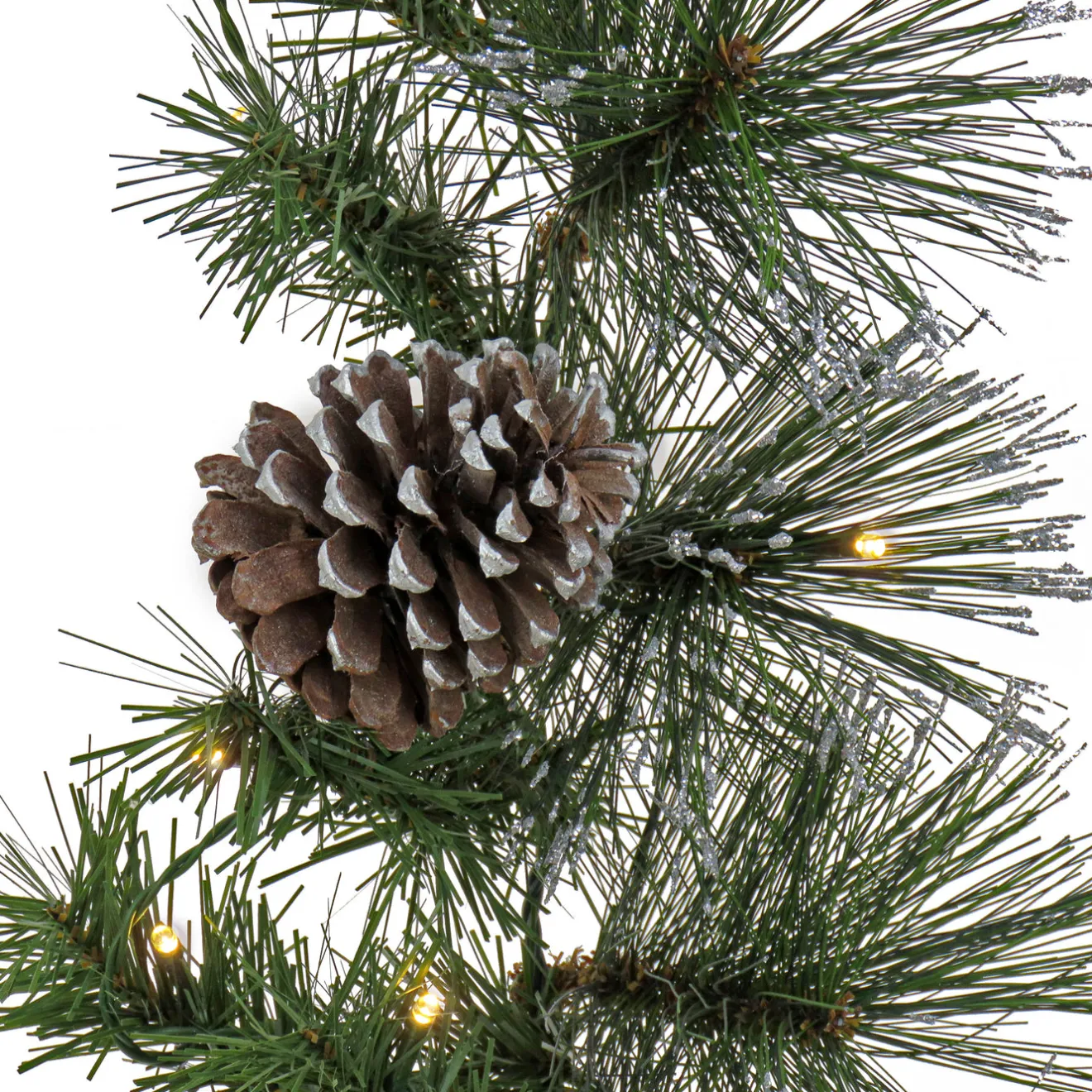 Best 9 ft. Pre-Lit Whitter Pine Garland with LED Lights 7-10 Feet Christmas Garlands
