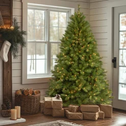 Sale 7.5 ft. Pre-Lit Winchester Pine Tree with Clear Lights Full|Pre-Lit