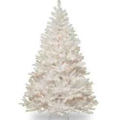 Clearance 6.5 ft. Pre-Lit Winchester Pine White Tree with Clear Lights Pre-Lit|Full