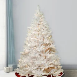 Clearance 6.5 ft. Pre-Lit Winchester Pine White Tree with Clear Lights Pre-Lit|Full