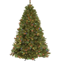 7.5 ft. Pre-Lit Winchester Pine Tree with Multicolor Lights Full|Pre-Lit