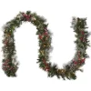 Outlet 9 ft. Pre-Lit Wintry Berry Garland with Clear Lights, Plug-In Pre-Lit Christmas Garlands|7-10 Feet Christmas Garlands