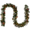 Discount 9 ft. Pre-Lit Wintry Pine Garland with Clear Lights, Plug-In 7-10 Feet Christmas Garlands
