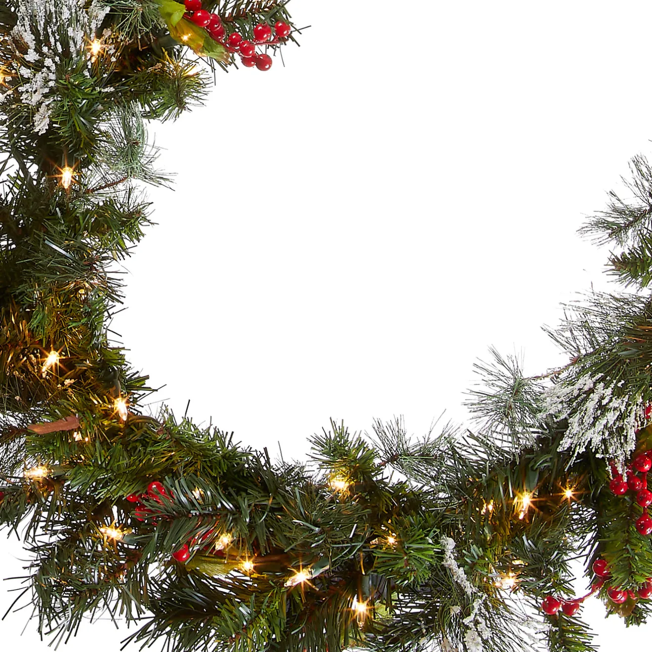 Discount 9 ft. Pre-Lit Wintry Pine Garland with Clear Lights, Plug-In 7-10 Feet Christmas Garlands