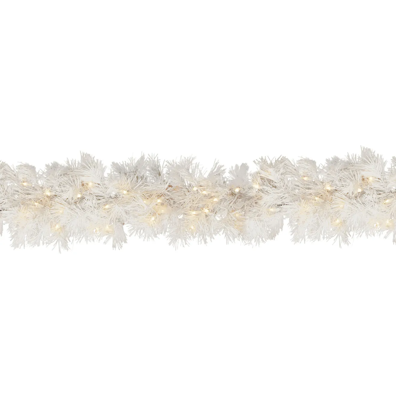 Discount 9 ft. Pre-Lit Wispy Willow White Garland with Clear Lights 7-10 Feet Christmas Garlands