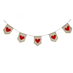Online 6 ft. Red Hearts Jute Garland Decorations