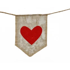 Online 6 ft. Red Hearts Jute Garland Decorations