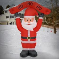 Best 7 ft. Red Inflatable Blow Up Santa Inflatable Decorations