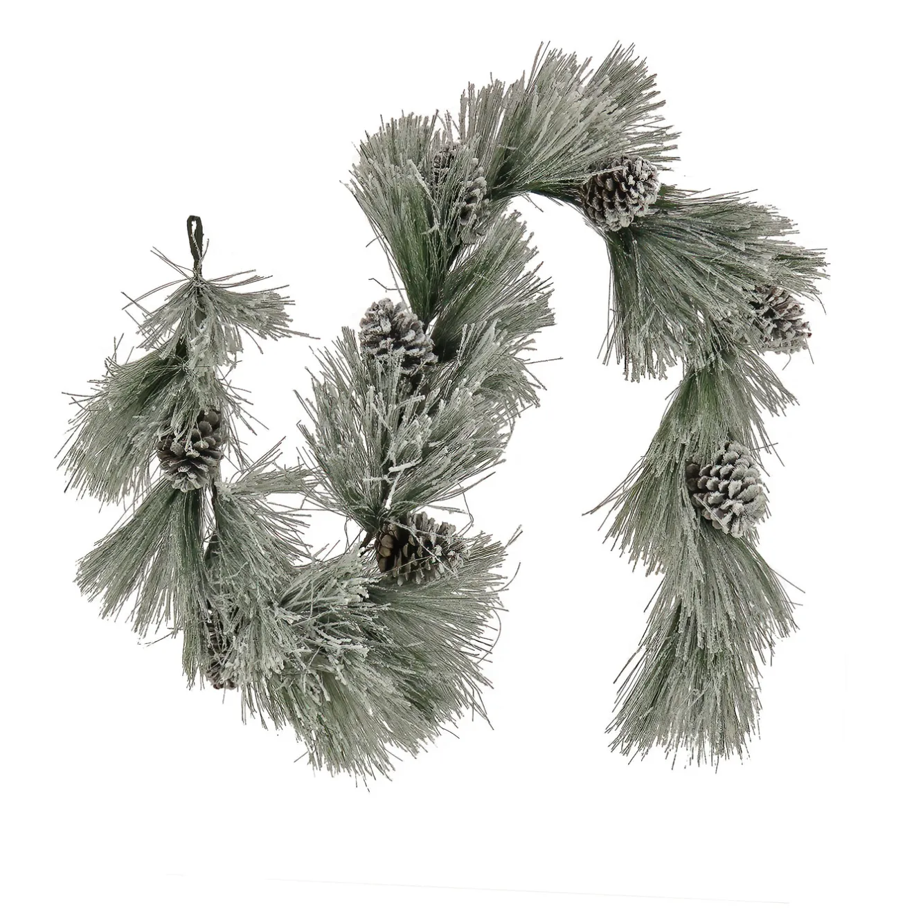 Online 7 ft. Snowy Long Needle Plastic Garland Unlit Christmas Garlands|7-10 Feet Christmas Garlands