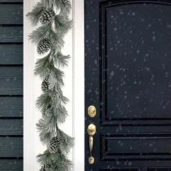 Discount 7 ft. Snowy Pine Plastic Garland Unlit Christmas Garlands|7-10 Feet Christmas Garlands
