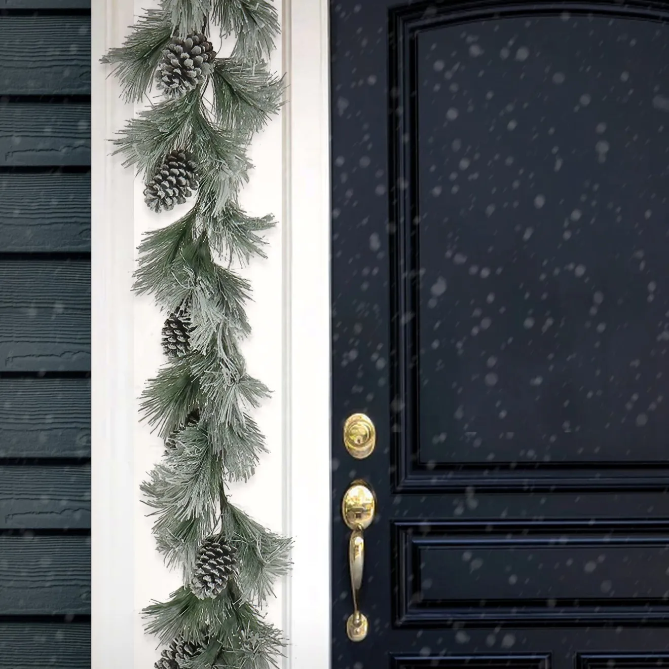 Discount 7 ft. Snowy Pine Plastic Garland Unlit Christmas Garlands|7-10 Feet Christmas Garlands