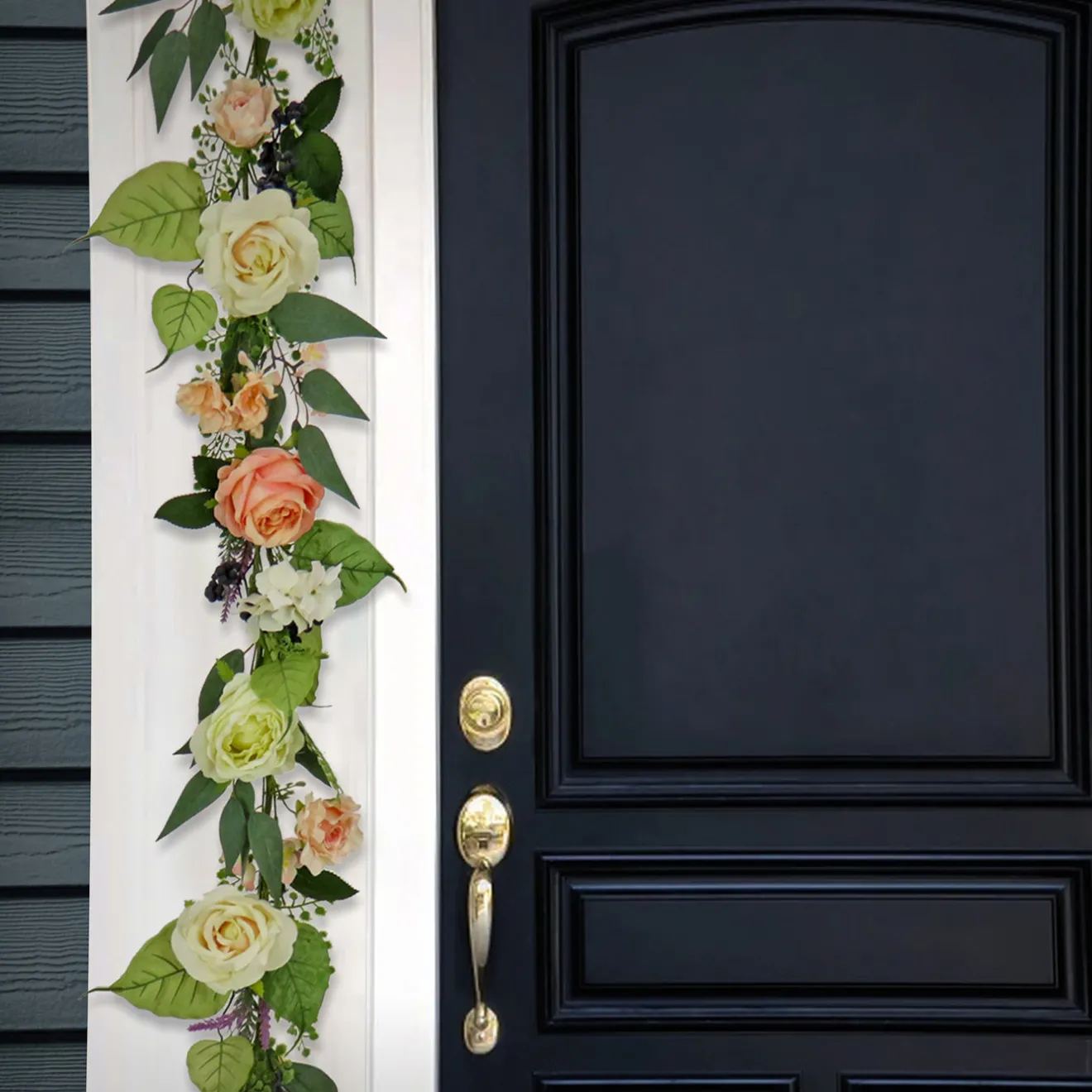 Sale 6 ft. Spring Garland with Rose Blooms, Lavender, Berry Clusters, Leafy Greens Garlands & Swags