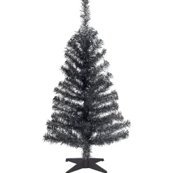 3 ft. Tinsel Collection Black Tree Full|Pre-Lit