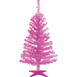 Hot 3 ft. Tinsel Collection Magenta Pink Tree Full|Pre-Lit