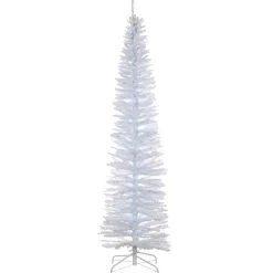 New 7 ft. Tinsel Collection White Iridescent Tree Slim|Pre-Lit