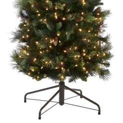 Discount 10 ft.Pre-Lit Carolina Pine Slim Tree with Clear Lights Slim|Pre-Lit