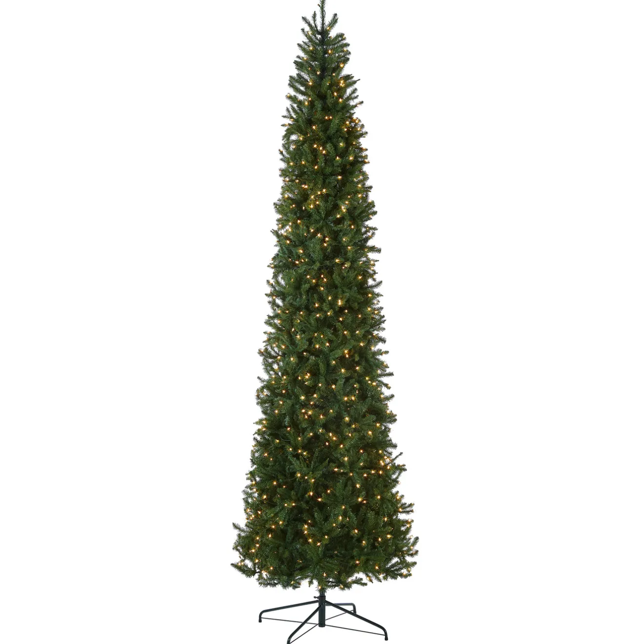 Discount 10 ft.Pre-Lit Kingswood Fir Pencil Slim Tree with Clear Lights Pencil Slim|Pre-Lit