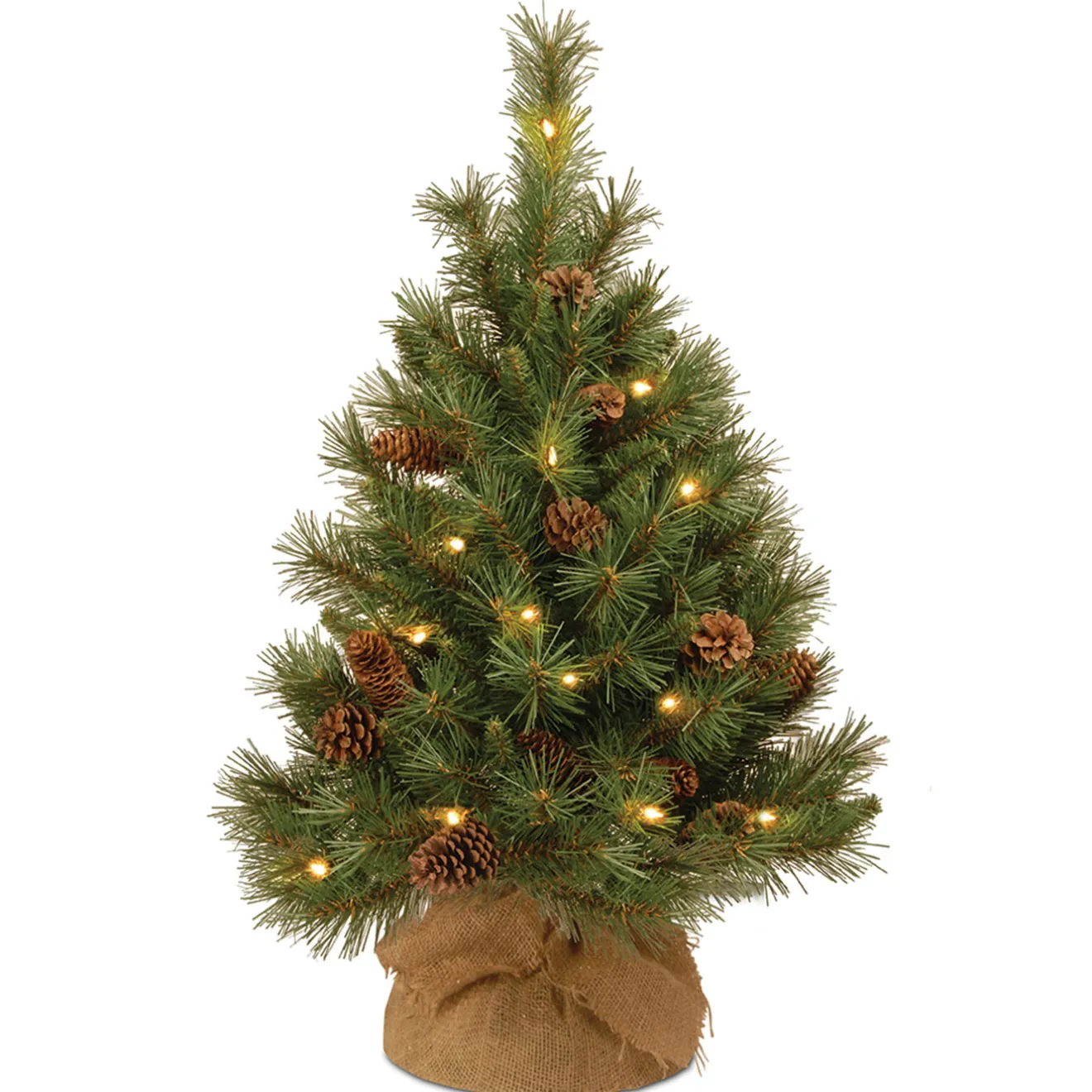 Sale 3 ft.Pre-Lit Pine Cone Tree with LED Lights Tabletop|Pre-Lit