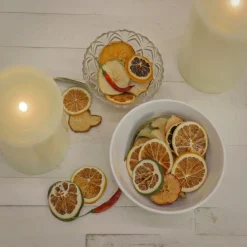 Sale 6 in. 250 Gram Mixed Potpourri- Citrus, Sliced Red and Green Apples, Red Chiles, and Eucalyptus Leaves Decorative Accents