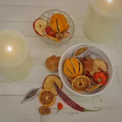 6 in. 250 Gram Mixed Potpourri- Oranges, Sliced Red Apples, Chiles, Cones, and Jackarandas Decorative Accents