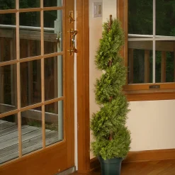 Hot 48 in. Artificial Juniper Slim Spiral Tree in Growers Pot Potted Plants|Topiaries & Shrubs
