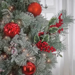 Discount 28 in. Berry Pine Plastic Spray Topiaries Arrangements