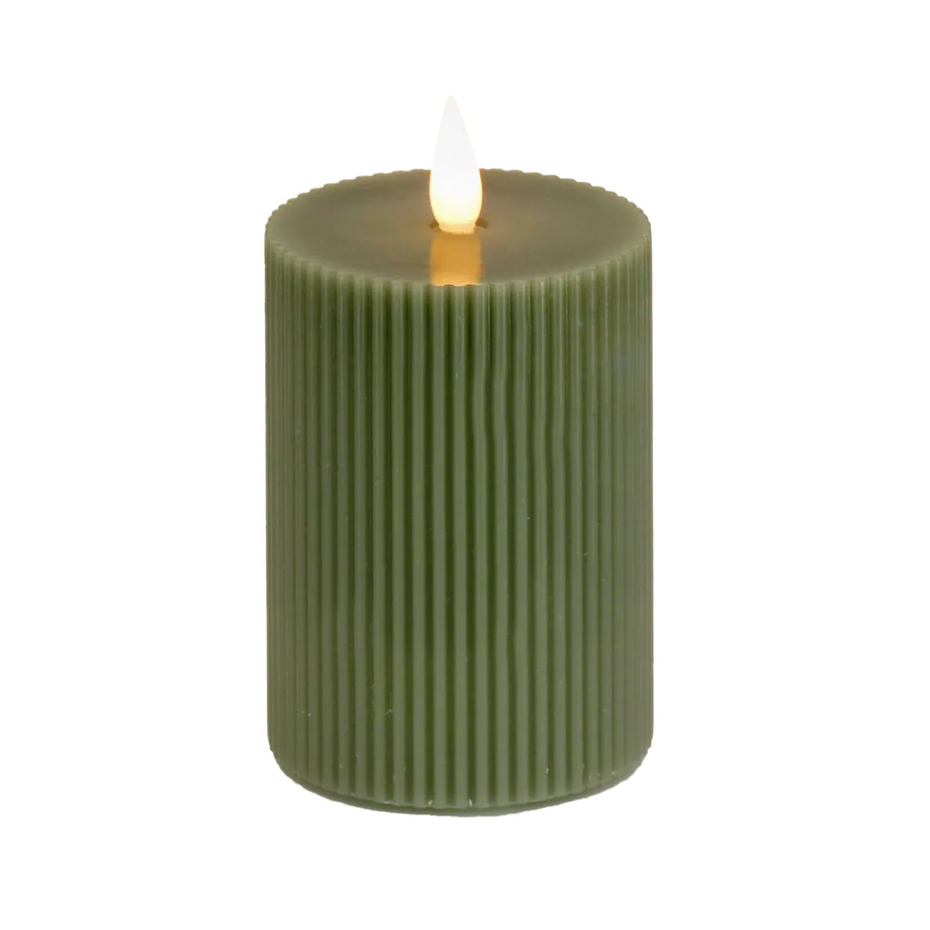 5 in. by 9 in. HGTV Home Collection Flameless Georgetown Pillar Candle, Dk Green Decorative Accents