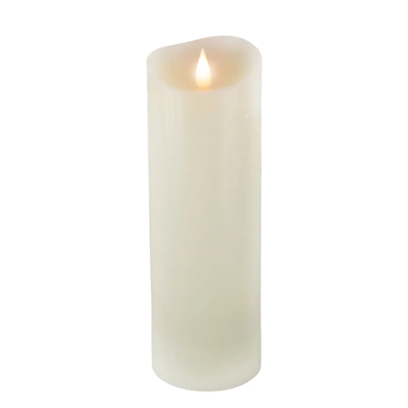 3 in. by 9 in. HGTV Home Collection Flameless Heritage Pillar Candle, Ivory Decorative Accents