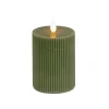 Best 4 in. by 6 in. HGTV Home Collection Flameless Georgetown Pillar Candle, Dk Green Decorative Accents