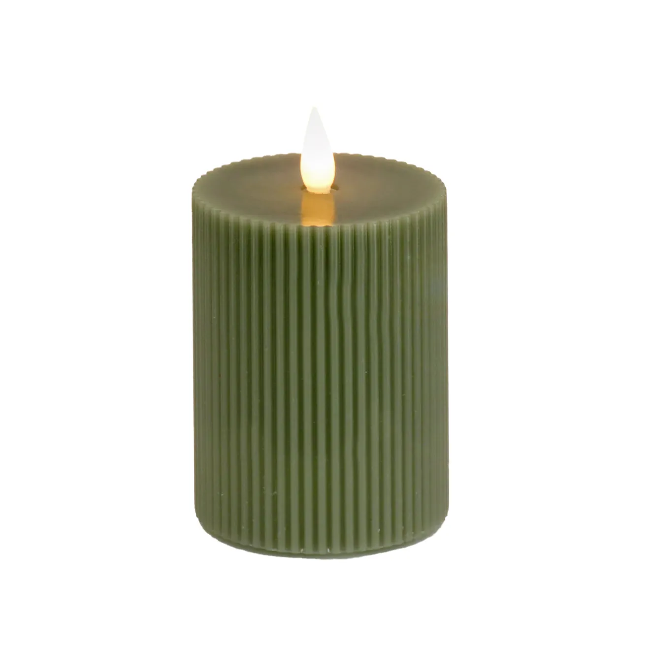 Best 4 in. by 6 in. HGTV Home Collection Flameless Georgetown Pillar Candle, Dk Green Decorative Accents