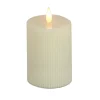 Best 4 in. by 8 in. HGTV Home Collection Flameless Georgetown Pillar Candle, Ivory Decorative Accents