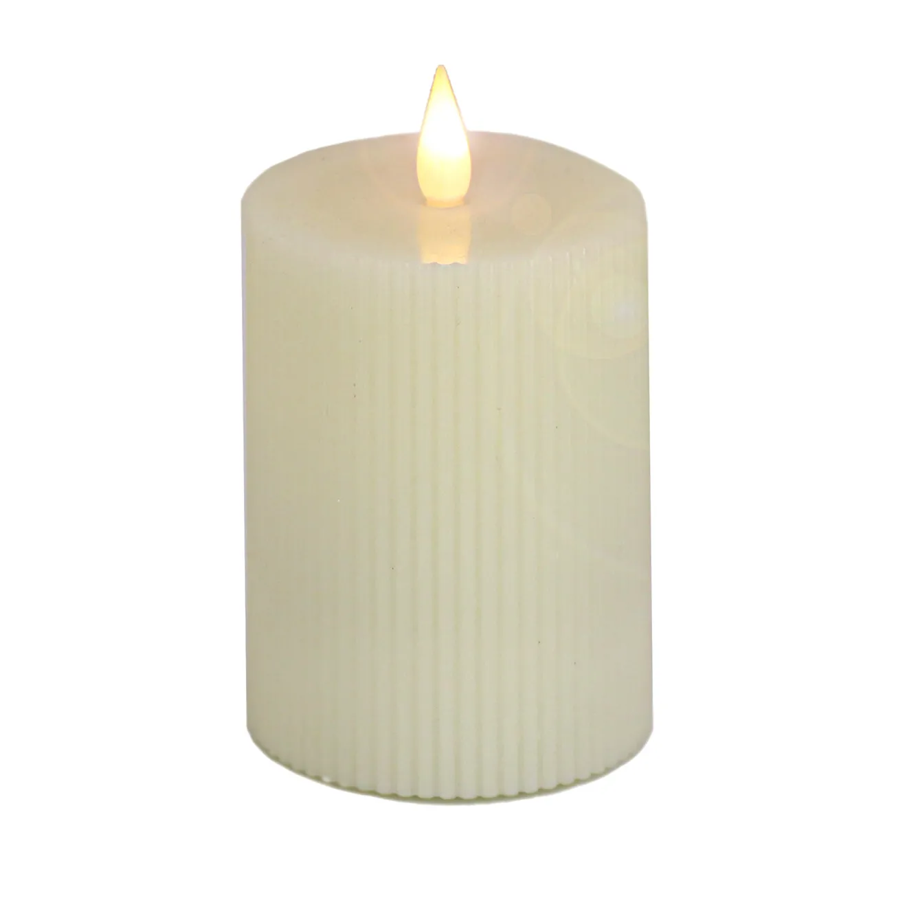 Best 4 in. by 8 in. HGTV Home Collection Flameless Georgetown Pillar Candle, Ivory Decorative Accents