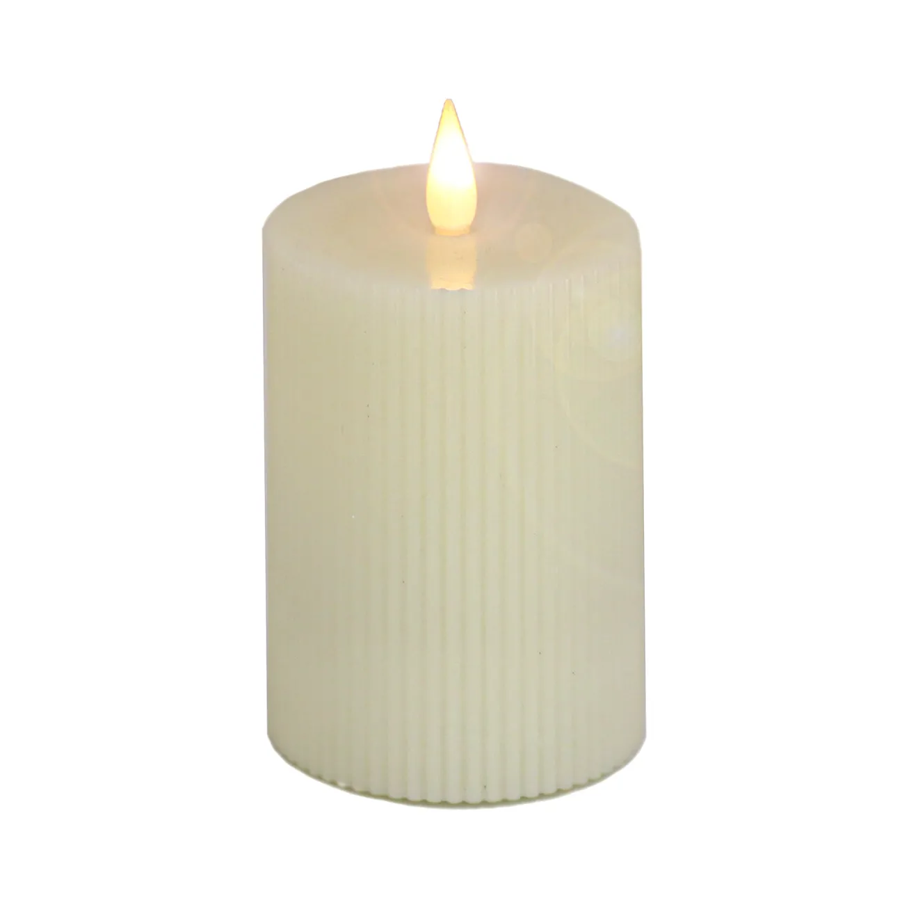 3 in. by 7 in. HGTV Home Collection Flameless Georgetown Pillar Candle, Ivory Decorative Accents