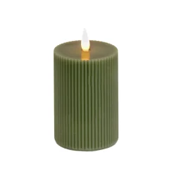 Discount 3 in. by 7 in. HGTV Home Collection Flameless Georgetown Pillar Candle, Dk Green Decorative Accents