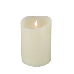 Hot 5 in. by 7 in. HGTV Home Collection Flameless Heritage Pillar Candle, Ivory Decorative Accents