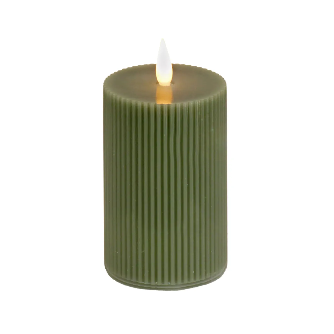 Online 3 in. by 9 in. HGTV Home Collection Flameless Georgetown Pillar Candle, Dk Green Decorative Accents
