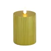 4 in. by 6 in. HGTV Home Collection Flameless Georgetown Pillar Candle, Gold Decorative Accents