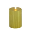Hot 3 in. by 7 in. HGTV Home Collection Flameless Georgetown Pillar Candle, Gold Decorative Accents