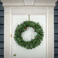 Sale 30 in. Cashmere Wreath with Pinecones and Red Berries Unlit Christmas Wreaths|25-36 Inch Christmas Wreaths