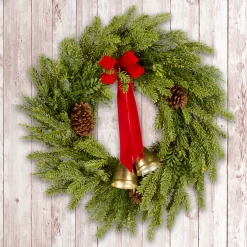 Sale 28 in. Christmas Bells Pine Wreath 25-36 Inch Christmas Wreaths